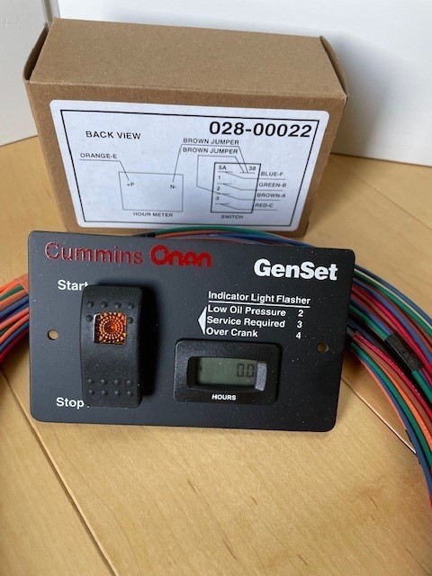 028-00022 CUMMINS ONAN DIGITAL REMOTE PANEL & 044-00026 25' REMOTE HARNESS