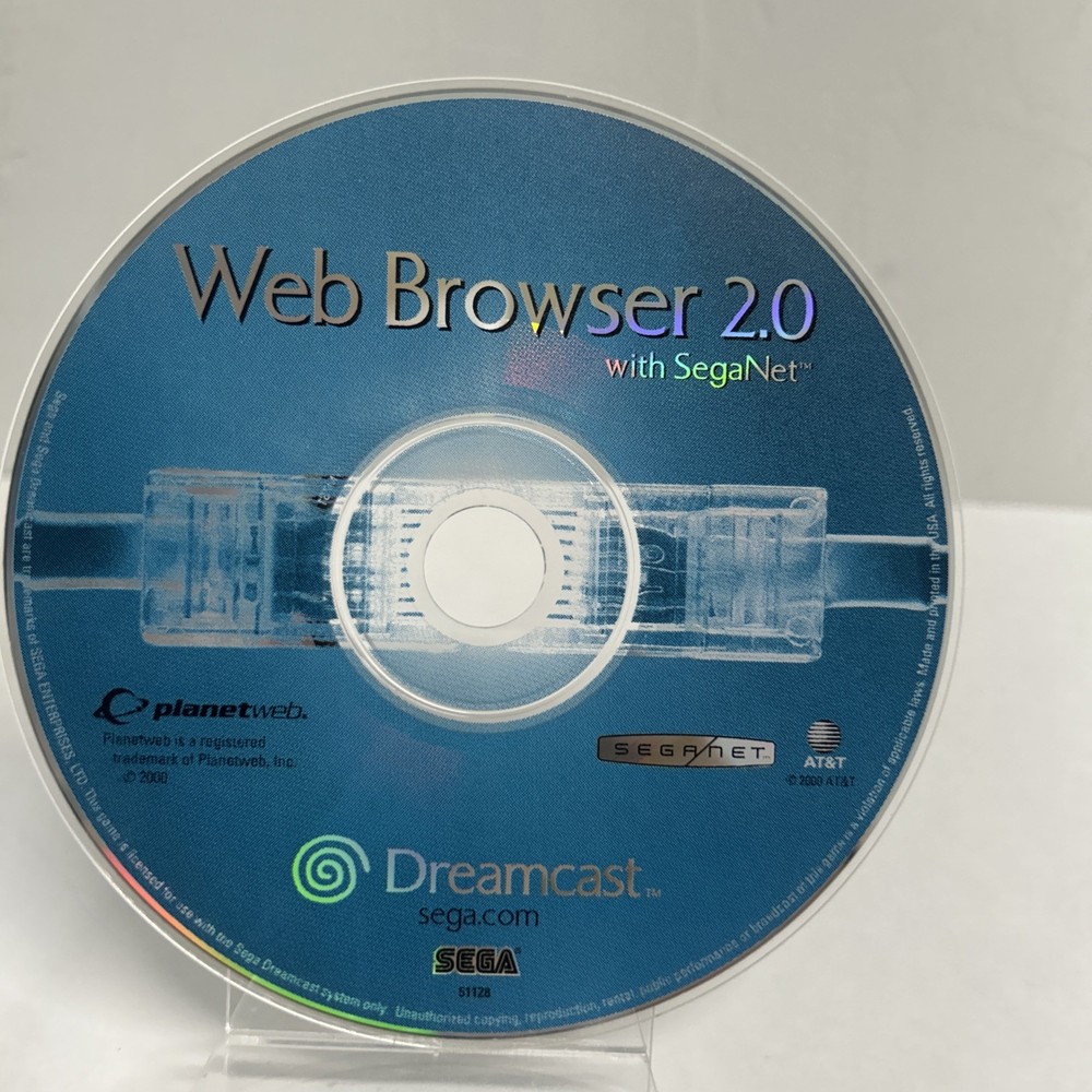 NEW Sega Dreamcast Web Browser 2.0 Seganet CD 2000 Software Clean Disc