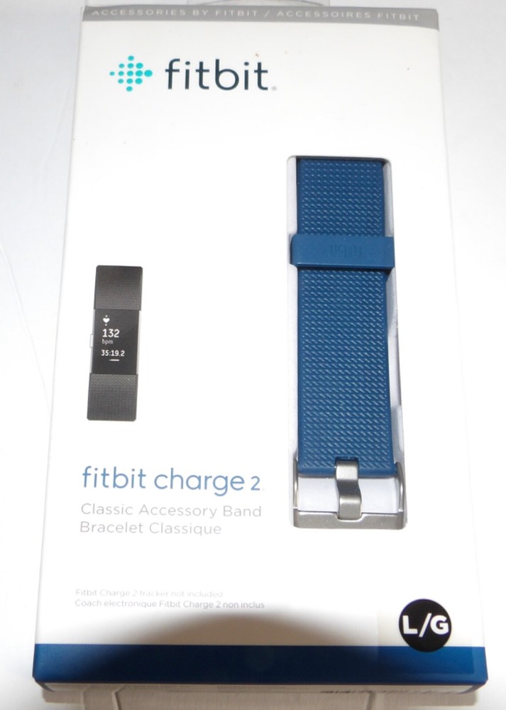 FITBIT CHARGE 2 BLUE ACCESSORY REPLACEMENT BAND SIZE LARGE NEW IN BOX