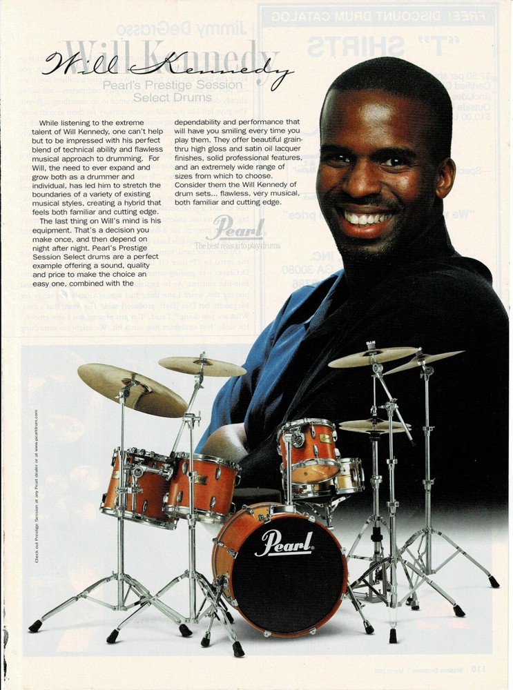 PEARL DRUMS - WILL KENNEDY - 2000 Print Advertisement
