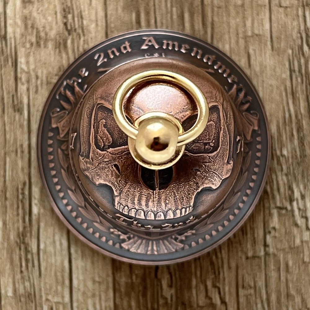 Handcrafted 2nd Amendment Motorcycle bell - Custom Made From Coins!