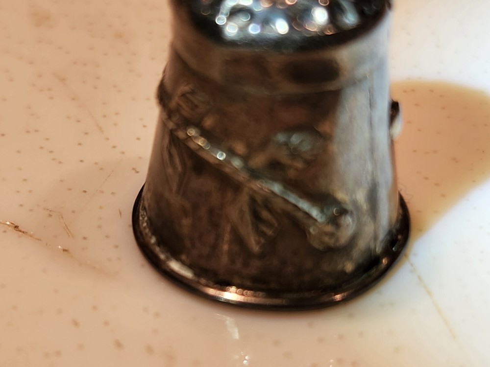 Sterling Silver Thimble With Vine Design .05 Ounce