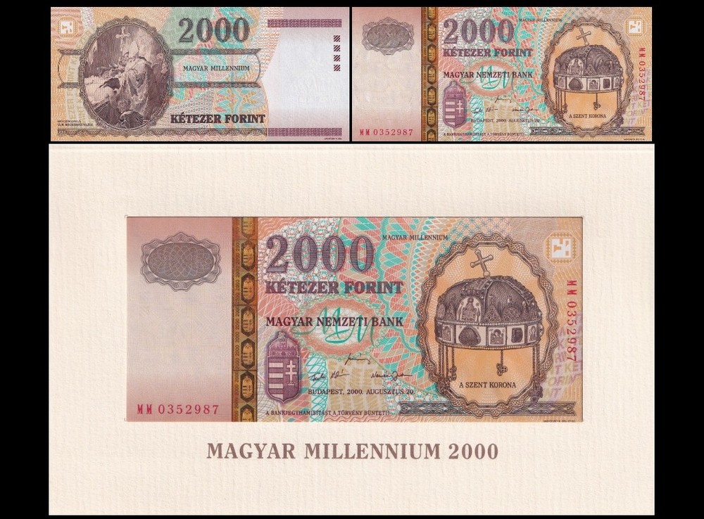 Hungary 2000 Forint 2000 P 186 UNC Commemorative With Folder