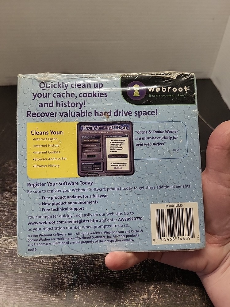 2001 Webroot Software Cache & Cookie Washer For AOL & Compuserve Read Descriptio
