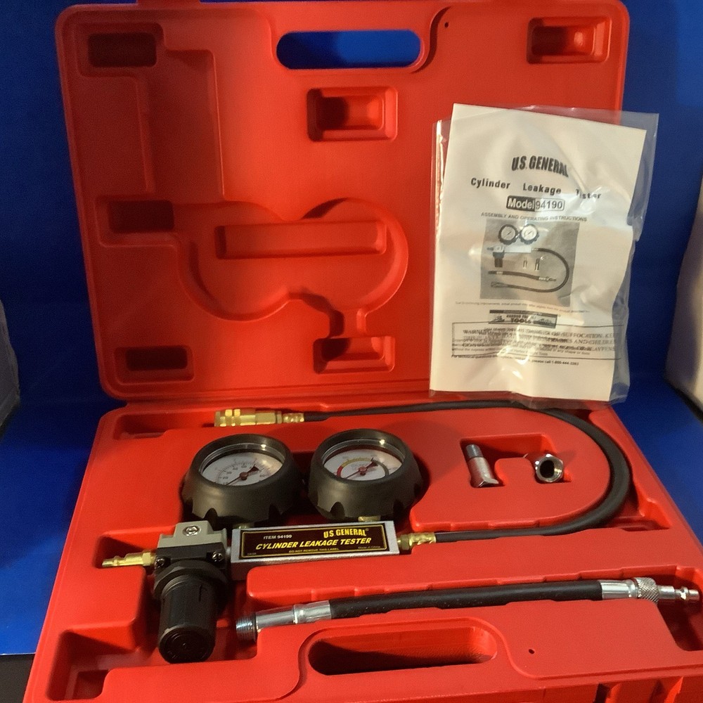 U.S. General 94190 Cylinder Leakage Tester with Hard Case VGUC