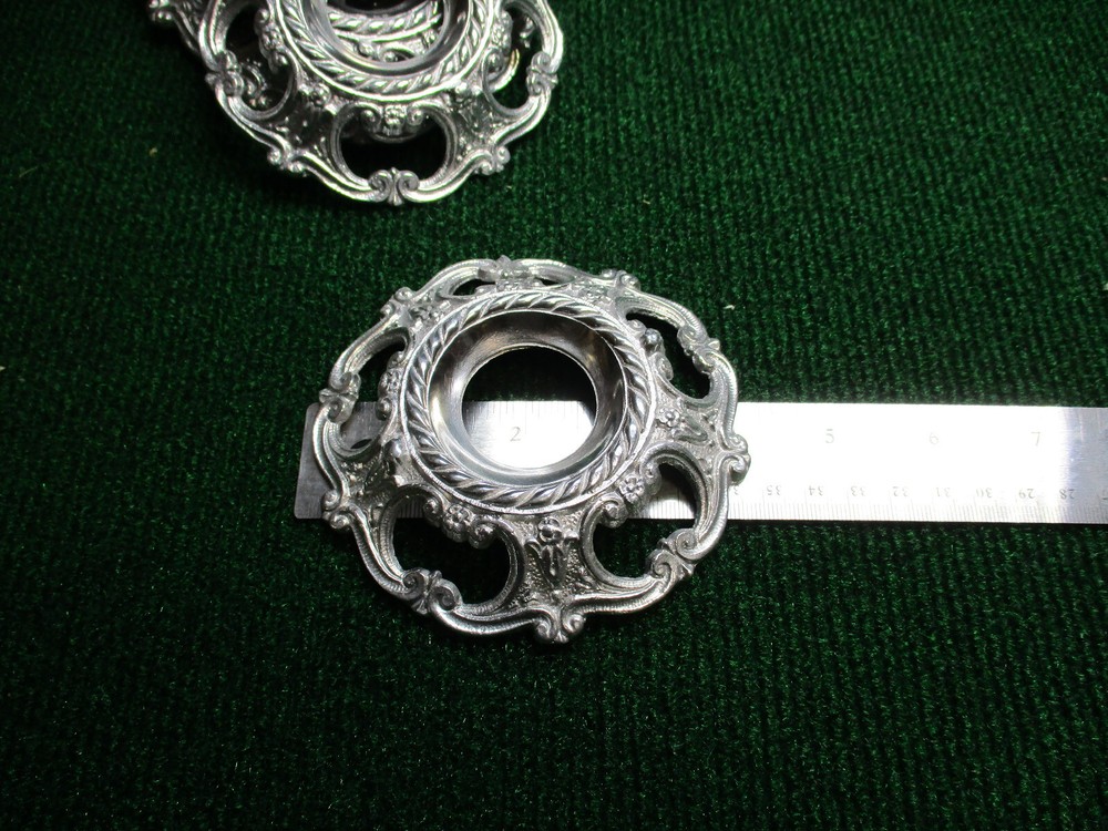 ONE LARGE THREADED ALUMINUM BOBECHE 4" DIAMETER with 1 1/4" CENTER