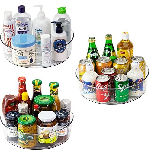 3 Pack Lazy Susan 11.5" Inch Turntable Organizer for Cabinet Pantry Organizer...