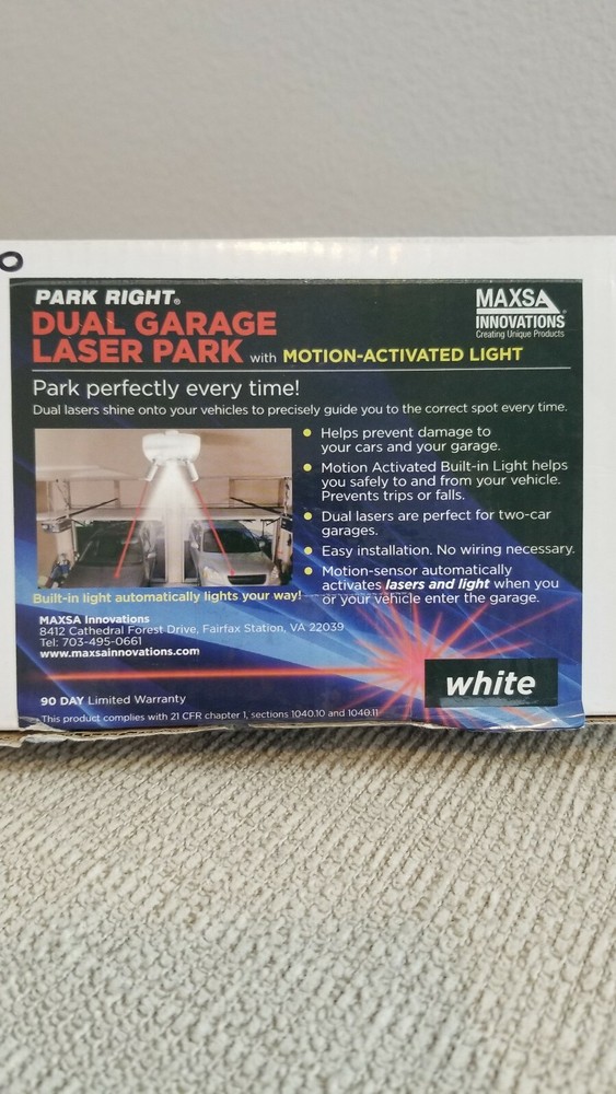 MAXSA Park Right Silver Battery-Powered Dual Garage Laser Park