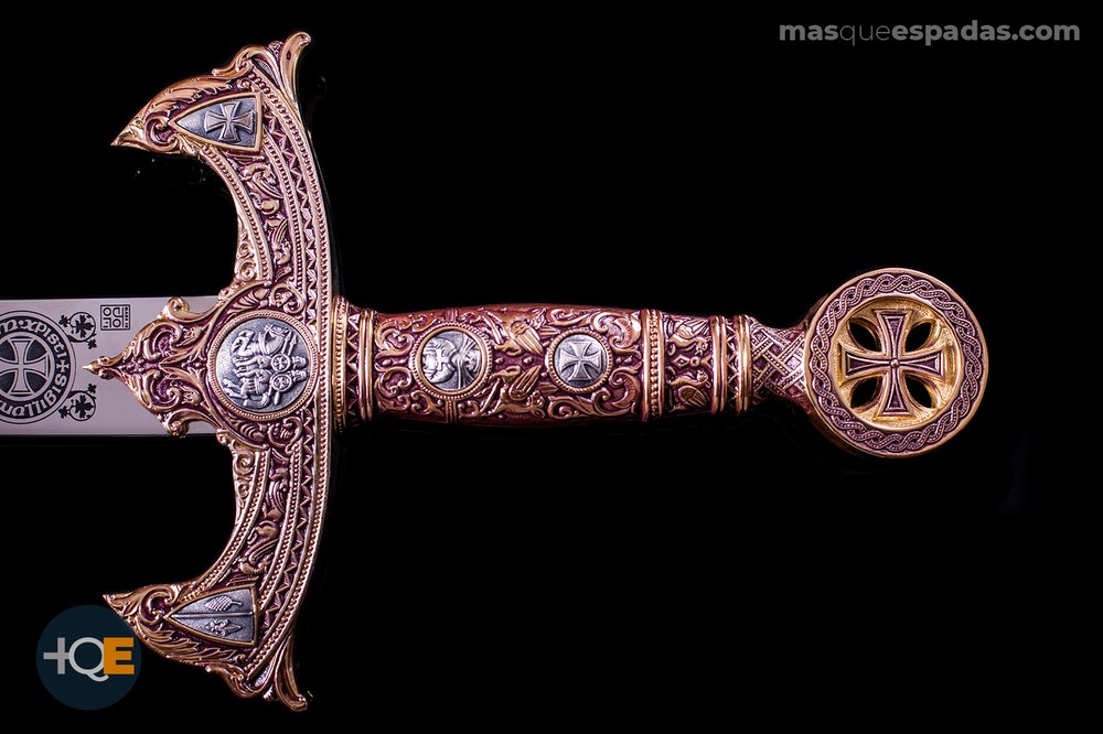 Golden Templar Sword - Red Enamel