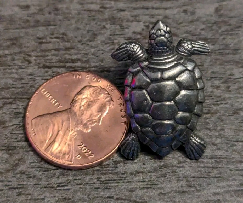 Turtle Reptile Animal Danforth Pewter Signed 1993 Lapel Pin 🐢