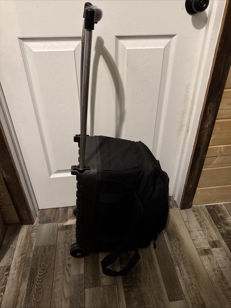 KR Select 22 Double Ball Bowling Bag Black Wheeled Rolling Extendable Handle