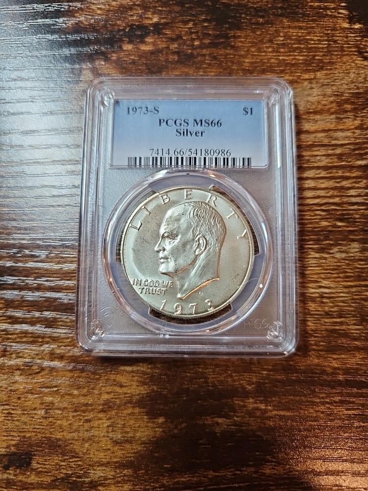 1973-S $1 PCGS MS66 MS 66 Eisenhower "Ike" Silver Dollar 40%
