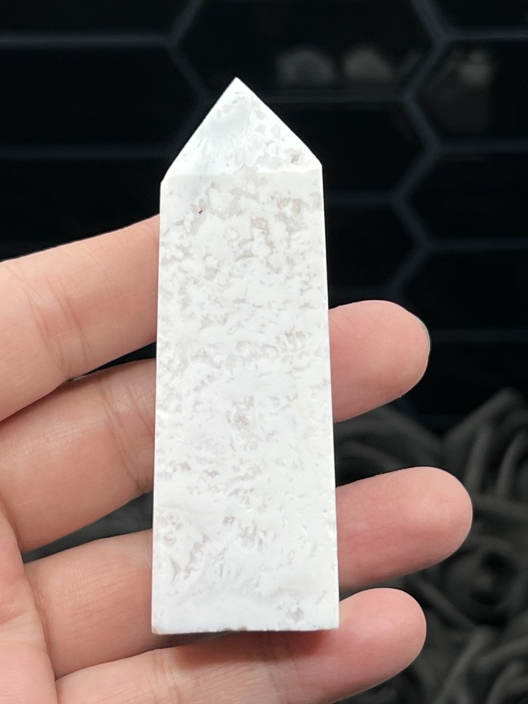 Natural White Agate Points Druzy L@@K Free ship & Gift