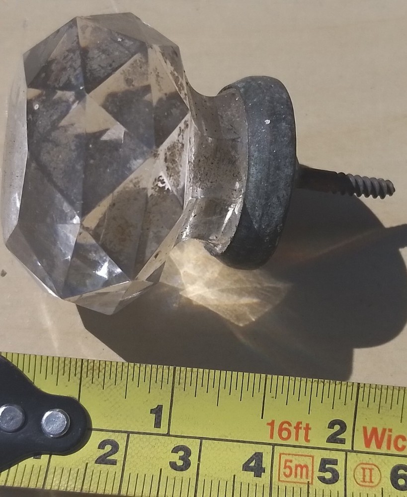 Vintage Old Antique Glass Stopper Screw Thread Handle