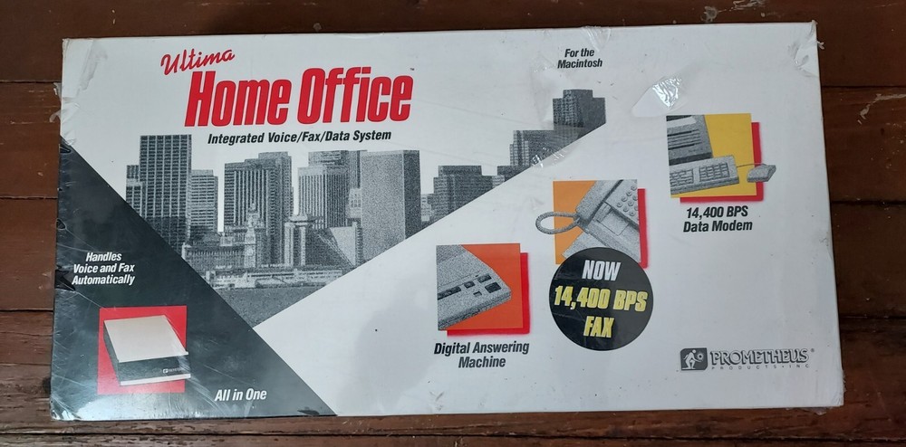 NOS Prometheus Ultima 14,400 BPS Data Modem Fax For Apple Macintosh Computer