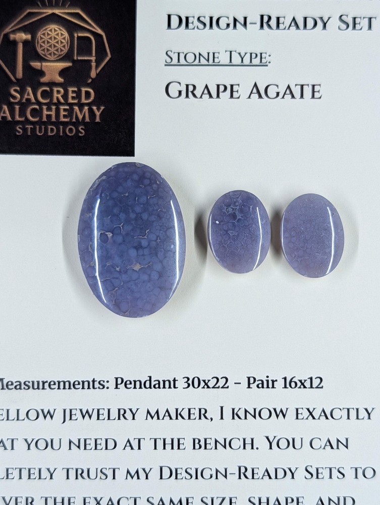 Oval Shape - Grape Agate - Design-Ready Set