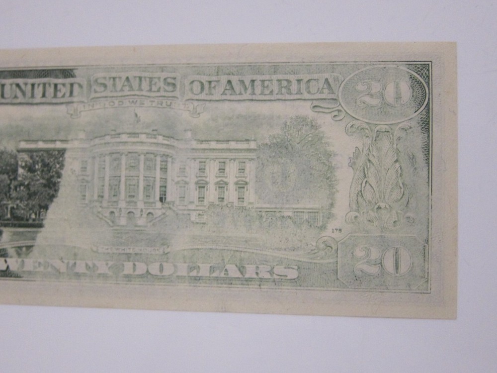 1985 $20 Printing Error on Back #L24636187K