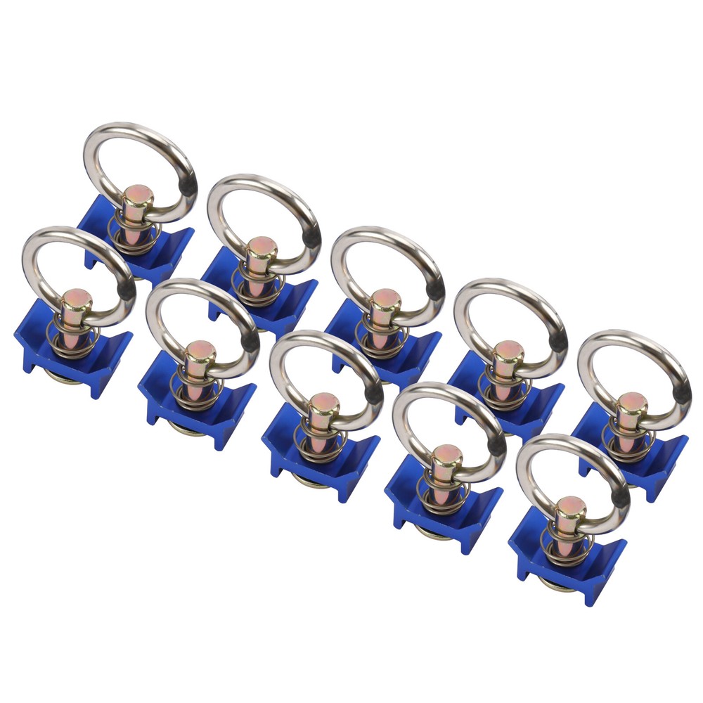 10PACK L-Track Single Stud Fitting with Round Ring Tie Down 4,000lb Capacity