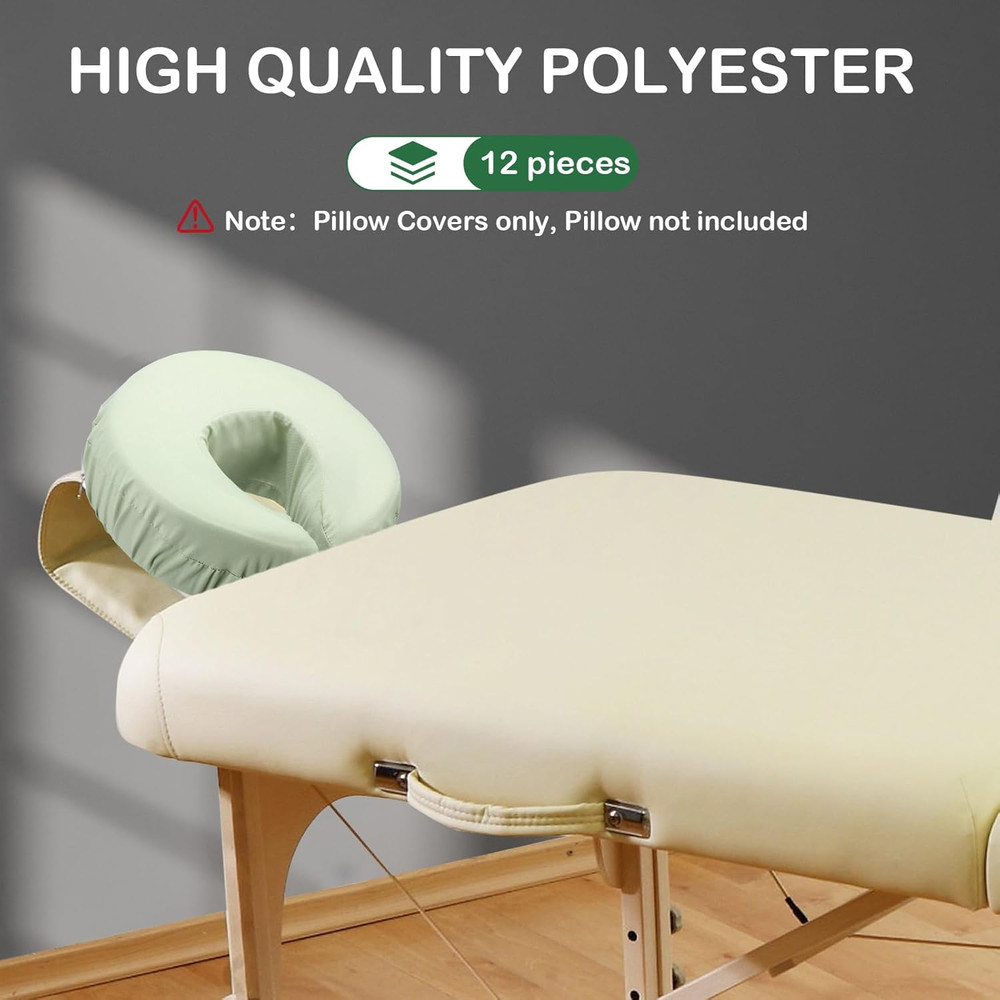 12 Pcs Face Cradle Covers for Massage Head Rest Microfiber Reusable Soft Thicker