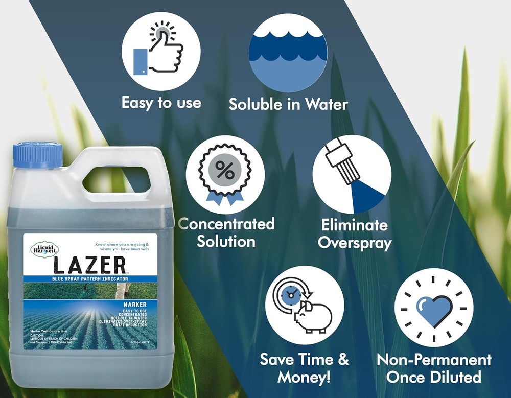 Spray Pattern Indicator Blue 32 oz Liquid Harvest