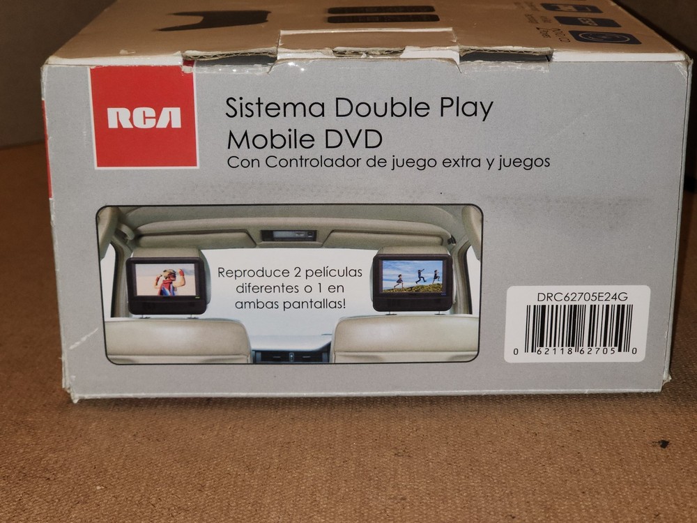 RCA 7" DOUBLE PLAY MOBILE DVD SYSTEM DUAL SCREENS GAME W/CONTROLLER DRC62705E24G