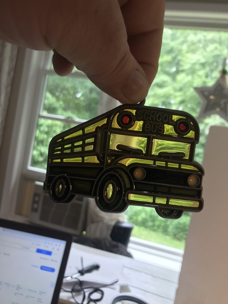 window hanging suncatcher acrylic school buses pair two yellow