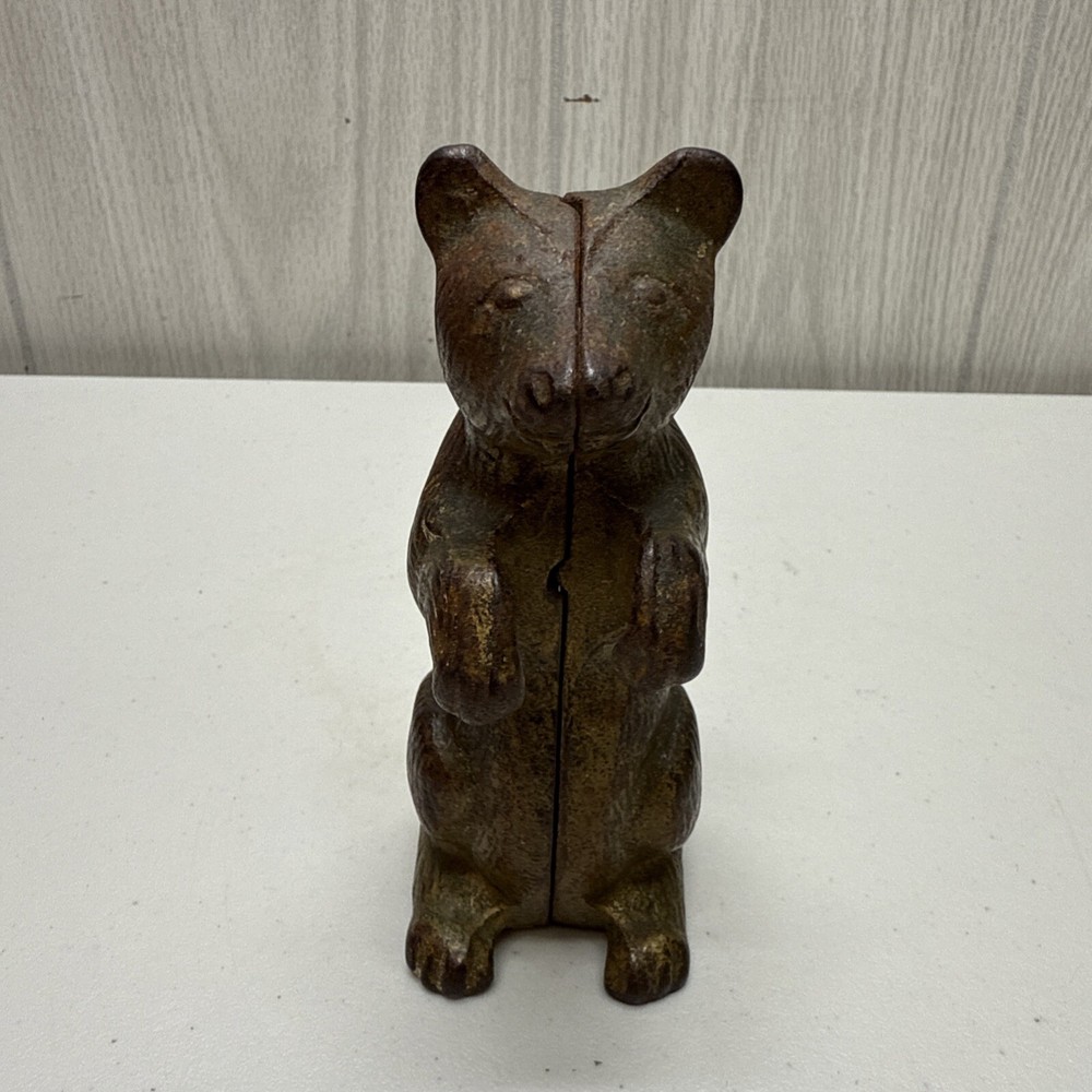 Cast Iron Standing Bear Bank "Begging Bear"