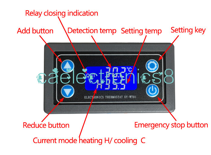 6-30V 10A Thermostat Digital Temperature Controller DThermal Thermocouple