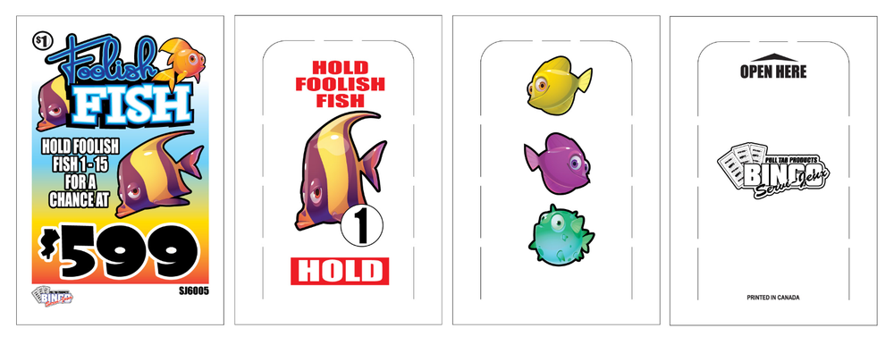 NEW pull tickets FOOLISH FISH CASH BOARD - 30 WINNERS