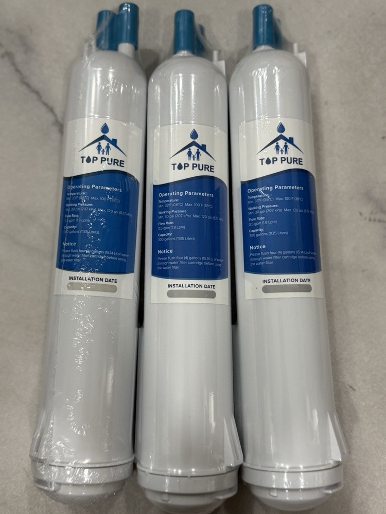 Top Pure Refrigerator Water Filter - Filter 3 —3PK Factory Sealed/ New