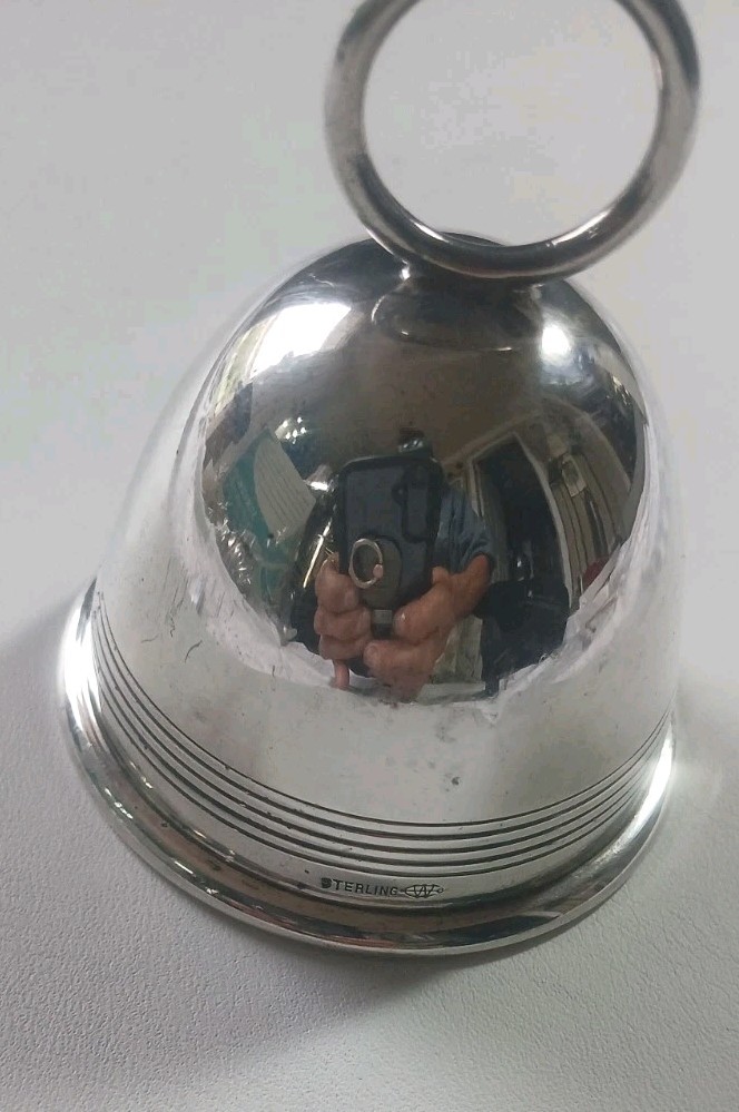 Vintage Webster Sterling Silver Bell Engraved with "K W"
