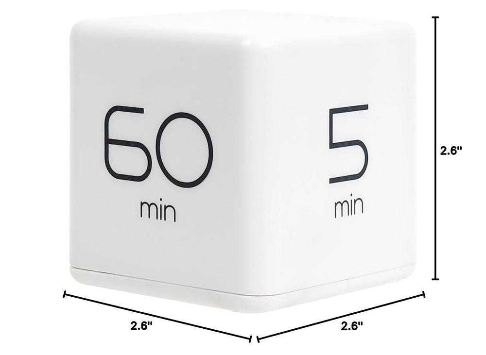 mooas Cube Timer (White), Timers Cube Flip Block Timers Productivity Gravity ...