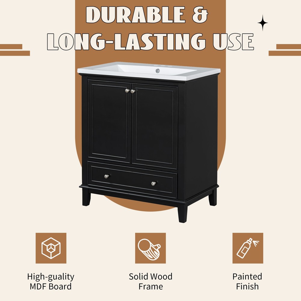 30" Bathroom Vanity without Sink Multi-functional Bathroom Cabinet w/Drawer