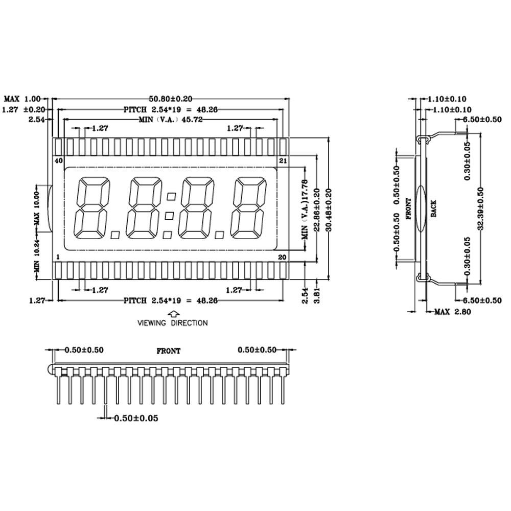 Lot 3V EDC190 LCD Digital Clock Display Module Panel HTN Type Static Driving