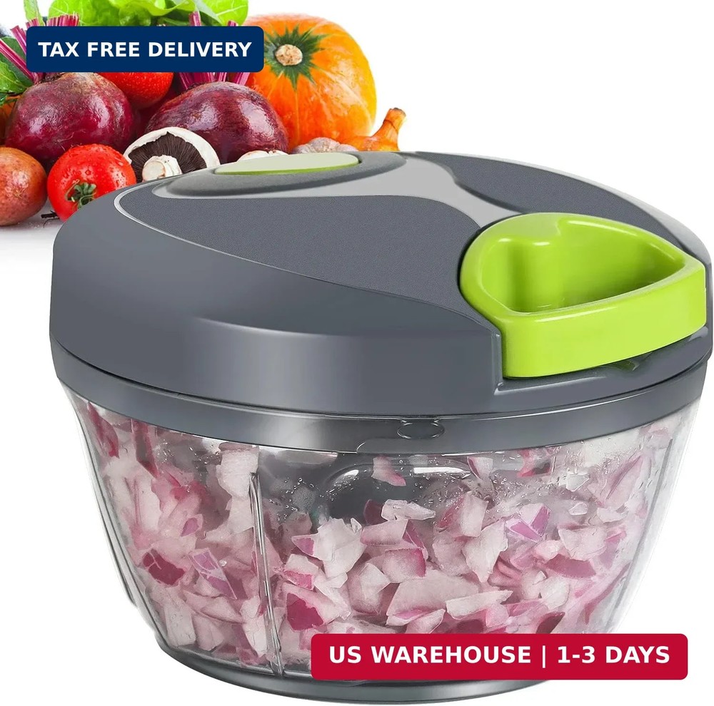 Ourokhome Manual Food Processor Vegetable Chopper, Portable Hand Pull String Gar