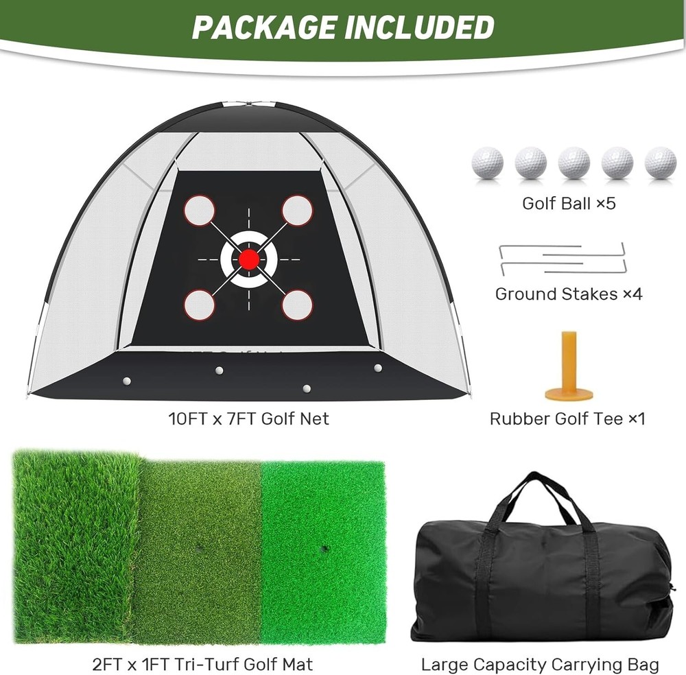 Golf Practice Net & Accessories Set - Perfect Gift for Men & Beginners Alike