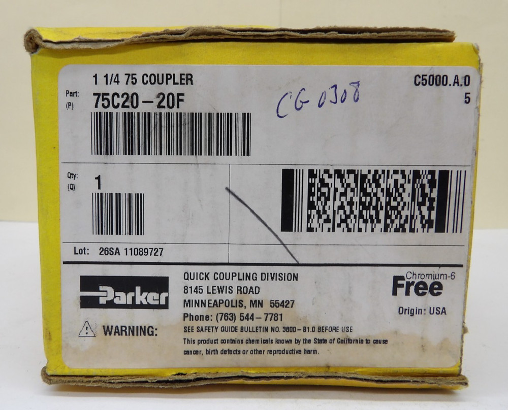 Parker 75C20-20F 1 ¼” Snap-Tite 75 Series Coupler