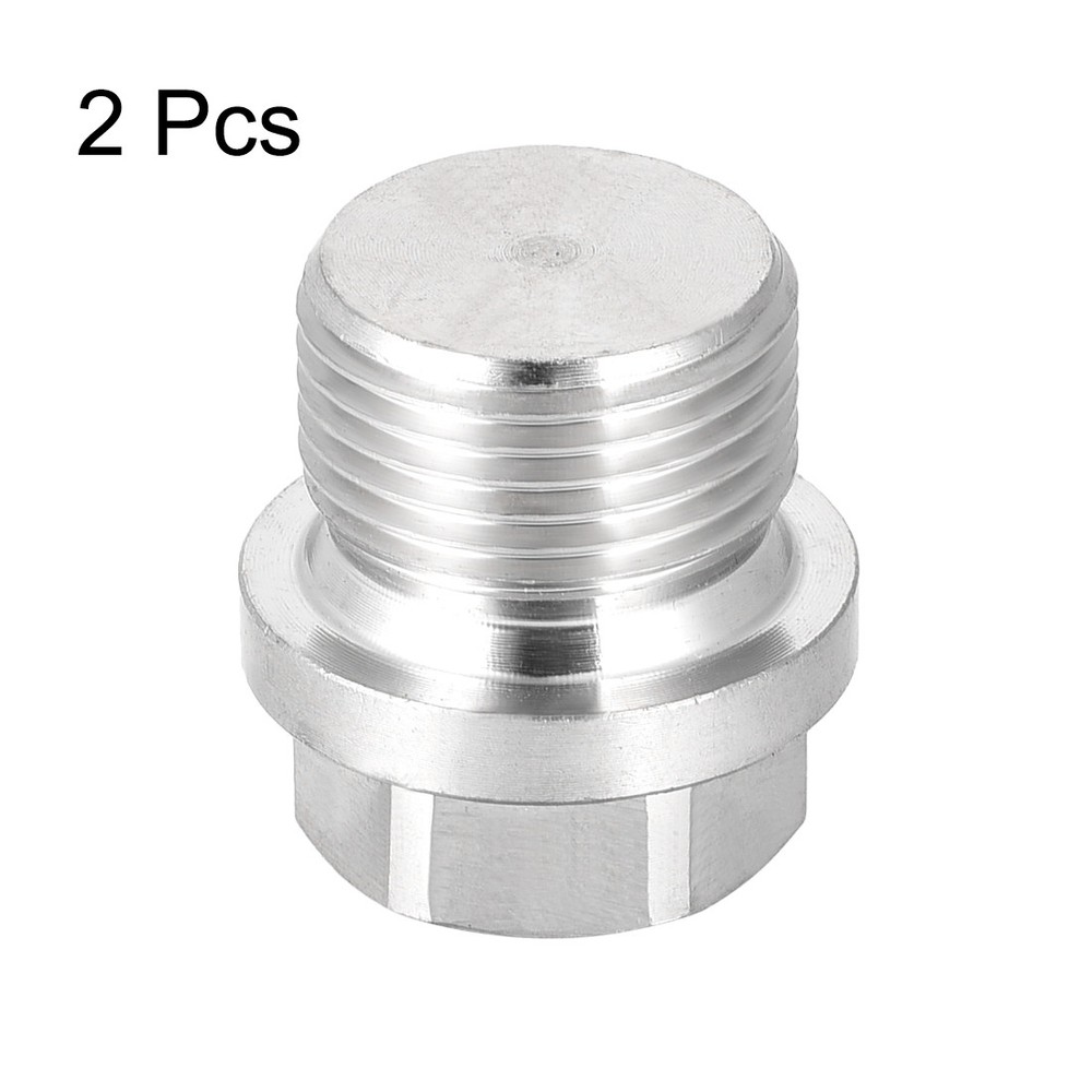 M20 x 1.5 Male Hex Head Plug 304 Stainless Steel Solid Thread Pipe Fitting 2Pcs