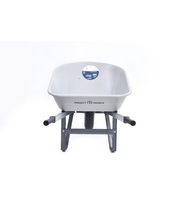 Project Source 5-cu ft 1 Wheel Poly Push Wheelbarrow