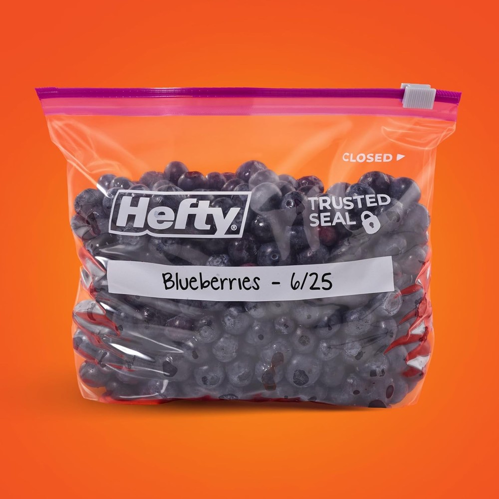 Hefty Slider Kitchen Storage Bags, Quart Size, 20 Count