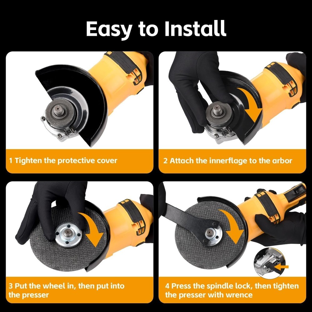 Cordless Angle Grinder (NO Battery) Brushless 4-1/2" Angle Grinder for Cutting