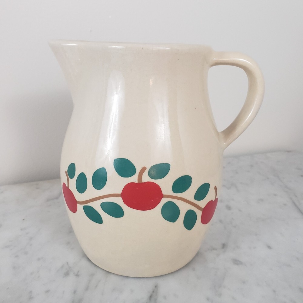 Vintage Robinson Ransbottom Pottery Apple Pitcher 1Qt
