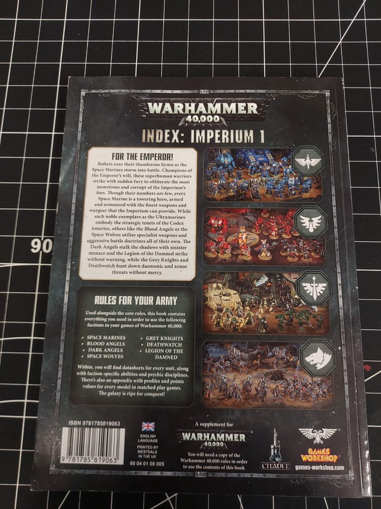 Games Workshop Warhammer 40,000 index: Imperium 1 Warhammer 40k book
