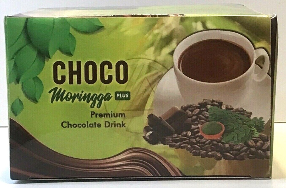 AGP Choco Moringga Plus Premium Chocolate Drink with Fruit & Veggies, 10 Sachets
