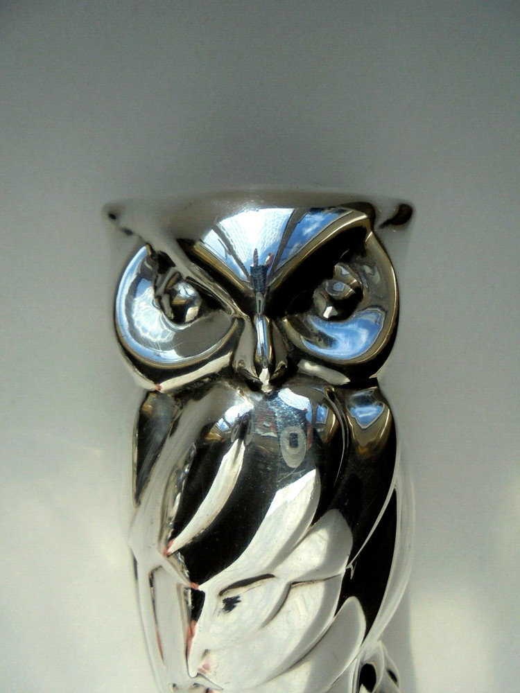 Rare Tiffany & Co Silver Owl Candlesticks