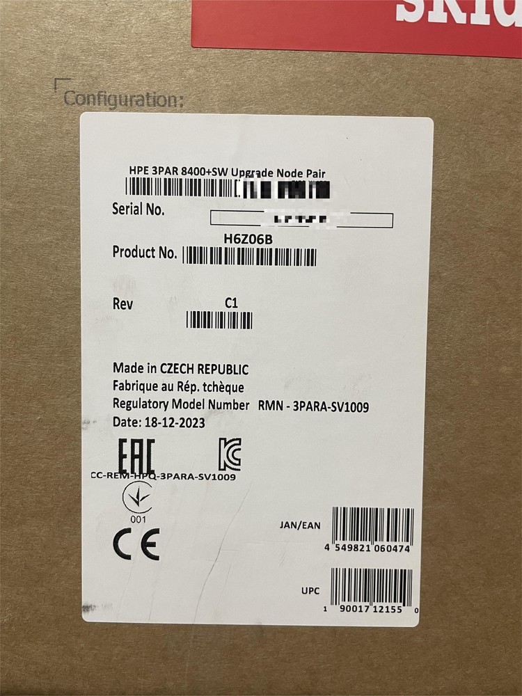 New HPE 3PAR 8400+SW Upgrade Node Pair With System Software (H6Z06B)