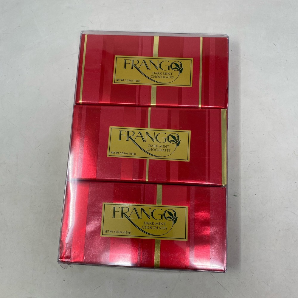 Frango Dark Mint Chocolates 3-Pack, 5.33oz Red Gift Boxes