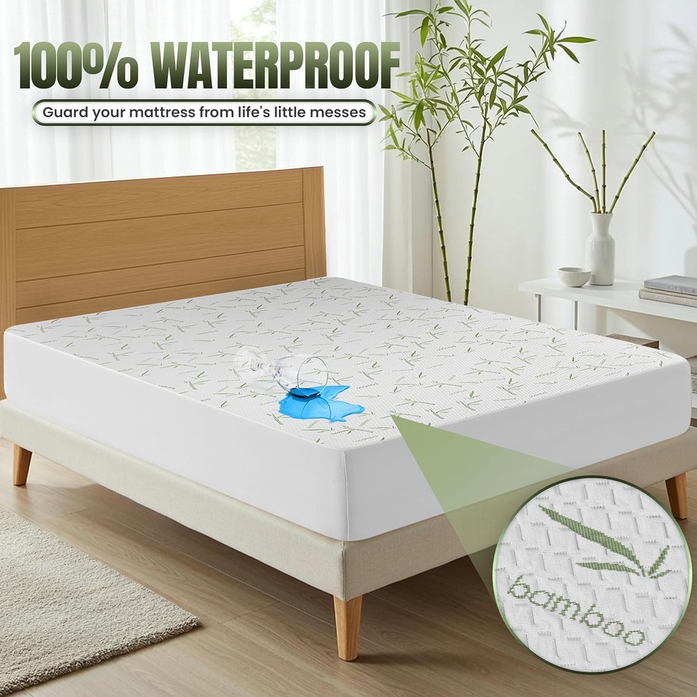 Waterproof Mattress Protector Queen Size Bed Premium 200 GSM Bamboo Viscose