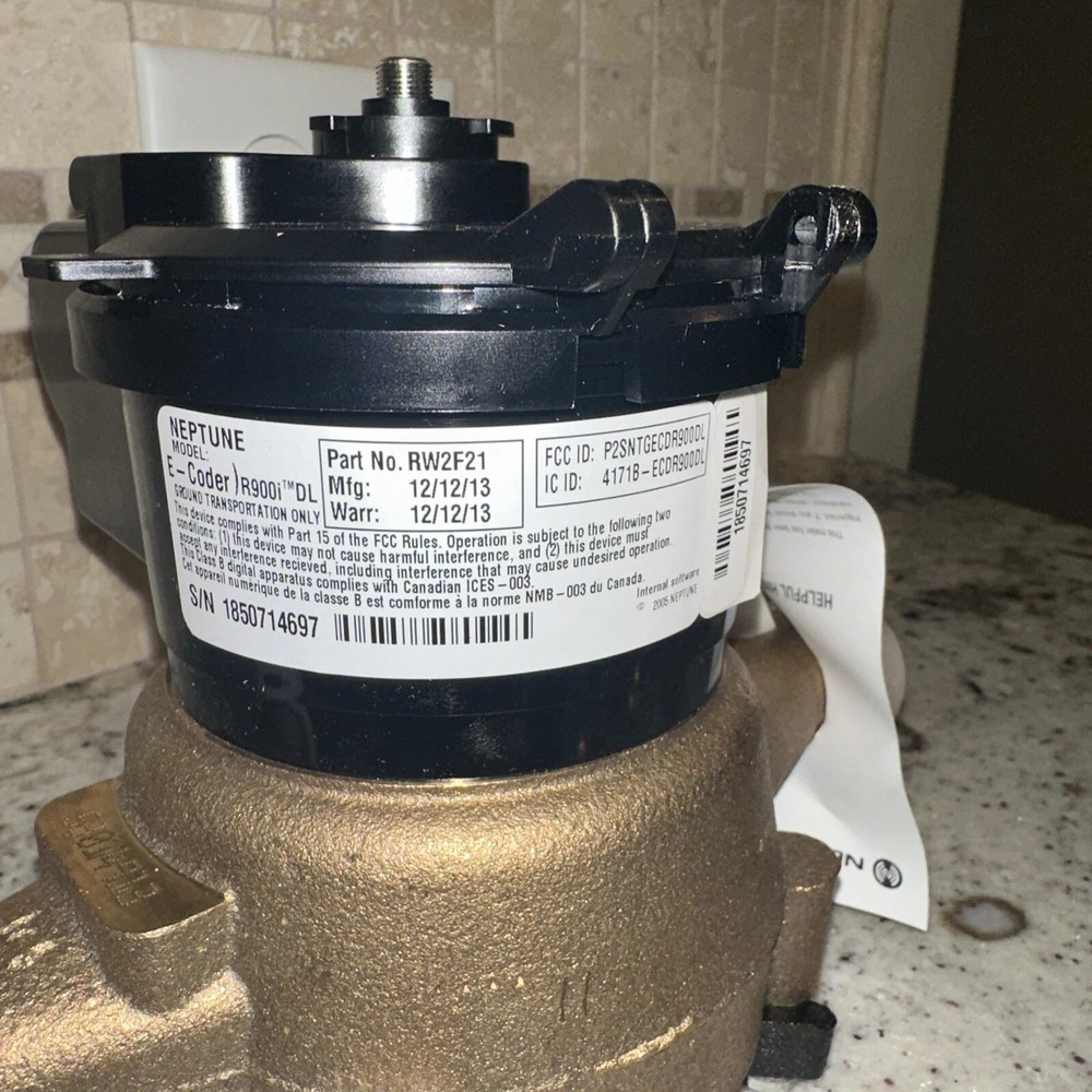Neptune T-10 3/4” Water Meter E-Coder R900i RW2F21