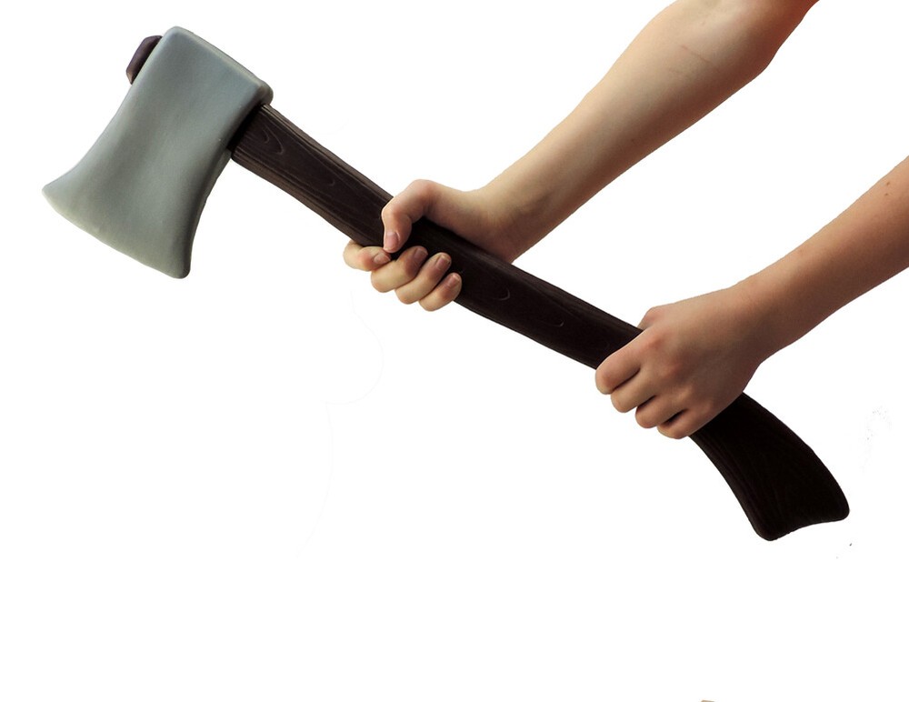 24" Plastic Lumberjack Axe & Brown Beard Costume Set